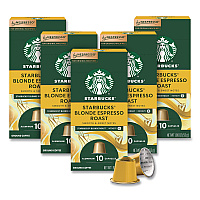 Starbucks By NESPRESSO Blonde Espresso Roast Original Pod, 10/Pack, 5 Packs/Box (109054)