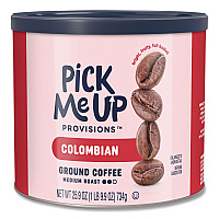 Pick Me Up Provisions Ground Coffee, Medium Roast, 25.9 oz Canister (PM63309)