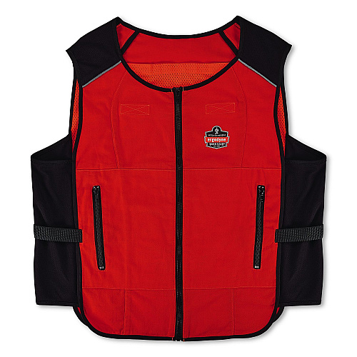ergodyne Chill-Its 6255 Lightweight Phase Change Cooling Vest, Cotton/Polyester, Small/Medium, Orange (12117)