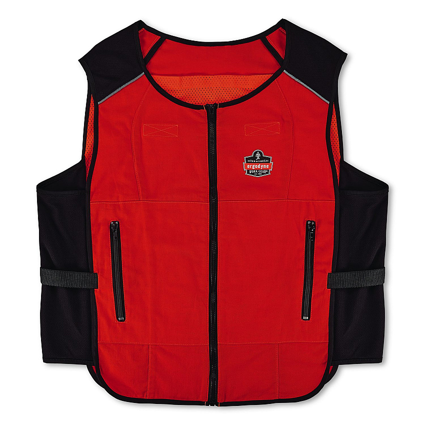 ergodyne Chill-Its 6255 Lightweight Phase Change Cooling Vest, Cotton/Polyester, Small/Medium, Orange (12117)