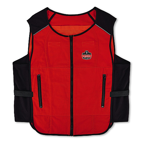 ergodyne Chill-Its 6255 Lightweight Phase Change Cooling Vest, Cotton/Polyester, Large/X-Large, Orange (12118)