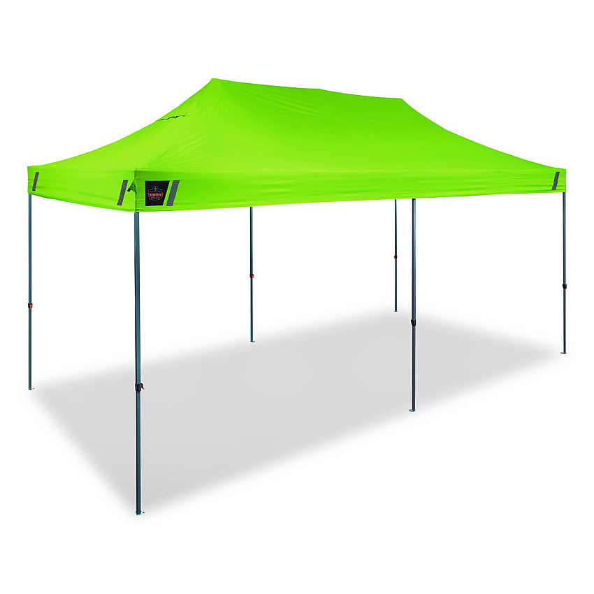 ergodyne SHAX 6004 Heavy-Duty Pop-Up Tent, 10 ft x 20 ft x 10 ft, Polyester/Steel, Lime (12909)