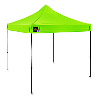 ergodyne SHAX 6002 Heavy-Duty Pop-Up Tent, 10 ft x 10 ft, Polyester/Steel, Lime (12906)
