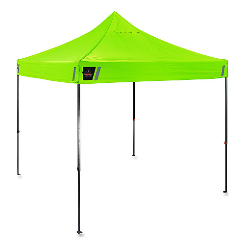 ergodyne SHAX 6002 Heavy-Duty Pop-Up Tent, 10 ft x 10 ft, Polyester/Steel, Lime (12906)