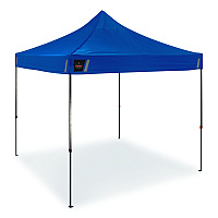 ergodyne SHAX 6002 Heavy-Duty Pop-Up Tent, 10 ft x 10 ft, Polyester/Steel, Blue (12907)