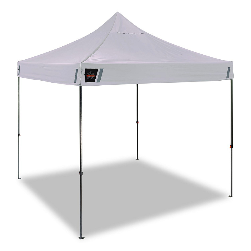 ergodyne SHAX 6002 Heavy-Duty Pop-Up Tent, 10 ft x 10 ft, Polyester/Steel, White (12908)