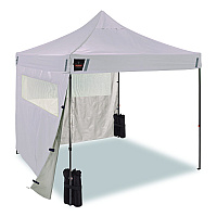 ergodyne SHAX 6056 Heavy-Duty Pop-Up Tent Kit - Mesh Windows, Single Skin, 10 ft x10 ft, Polyester/Steel, White (12958)