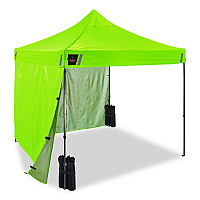 ergodyne SHAX 6055 Heavy-Duty Pop-Up Tent Kit - Solid Sidewalls, Single Skin,10 ft x 10 ft, Polyester/Steel, Lime (12953)