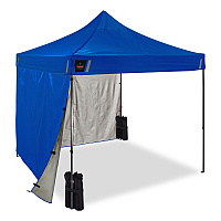 ergodyne SHAX 6055 Heavy-Duty Pop-Up Tent Kit - Solid Sidewalls, Single Skin, 10 ft x10 ft, Polyester/Steel, Blue (12954)