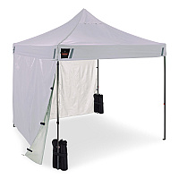 ergodyne SHAX 6055 Heavy-Duty Pop-Up Tent Kit - Solid Sidewalls, Single Skin, 10 ft x 10 ft, Polyester/Steel, White (12955)