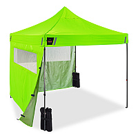 ergodyne SHAX 6056 Heavy-Duty Pop-Up Tent Kit - Mesh Windows, Single Skin, 10 ft x 10 ft, Polyester/ Steel, Lime (12956)