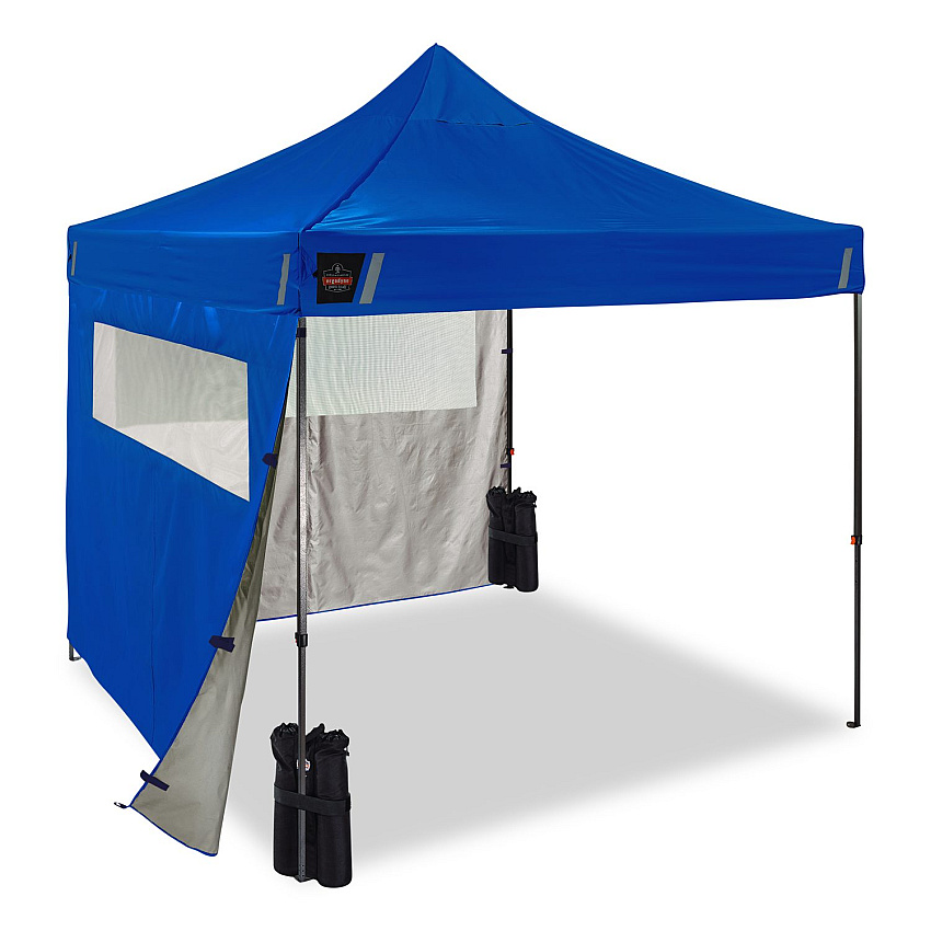 ergodyne SHAX 6056 Heavy-Duty Pop-Up Tent Kit - Mesh Windows, Single Skin, 10 ft x 10 ft, Polyester/Steel, Blue (12957)