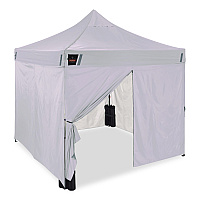 ergodyne SHAX 6057 Heavy-Duty Pop-Up Tent Enclosed Kit, Single Skin, 10 ft x 10 ft, Polyester/Steel, White (12963)