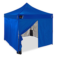 ergodyne SHAX 6057 Heavy-Duty Pop-Up Tent Enclosed Kit, Single Skin, 10 ft x 10 ft, Polyester/Steel, Blue (12962)