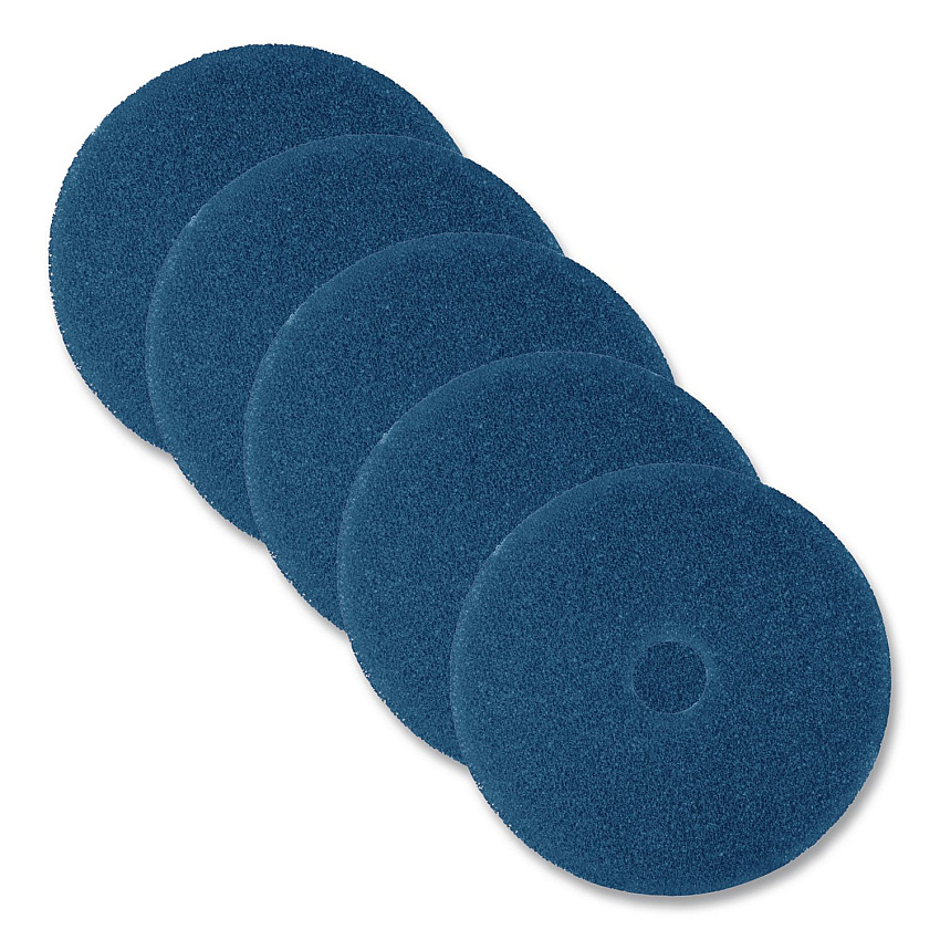 3M Low-Speed High Productivity Floor Pads 5300, 15" Diameter, Blue, 5/Carton (08408)