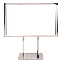 Global Printed Products Metal Countertop Sign Holder, 7 x 11 Insert, Silver (CTSGN7X11)