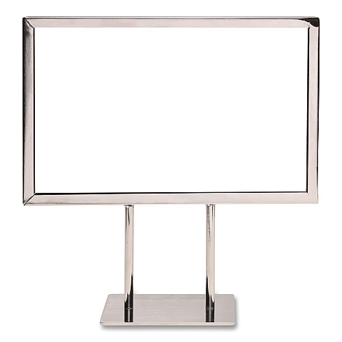 Global Printed Products Metal Countertop Sign Holder, 7 x 11 Insert, Silver (CTSGN7X11)