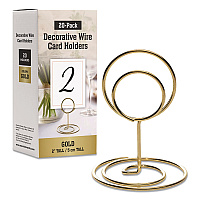 Global Printed Products Decorative Wire Card Holders, Gold Frame, 20/Pack (WRHLDRGLD)