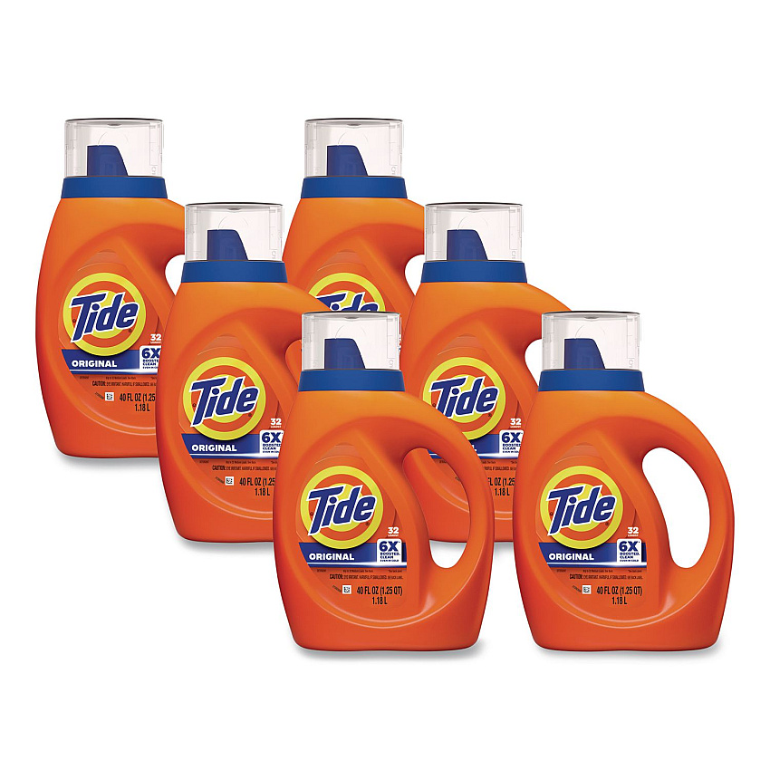 Liquid Tide Laundry Detergent, Original Scent, 32 Loads, 40 oz Bottle, 6/Carton (12118)