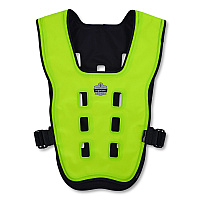 ergodyne Chill-Its 6684 Dry Evaporative Cooling Vest - Elastic Waist, Polyester/Polyurethane, X-Small, Lime (12736)