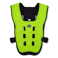 ergodyne Chill-Its 6684 Dry Evaporative Cooling Vest - Elastic Waist, Polyester/Polyurethane, Large/X-Large, Lime (12738)