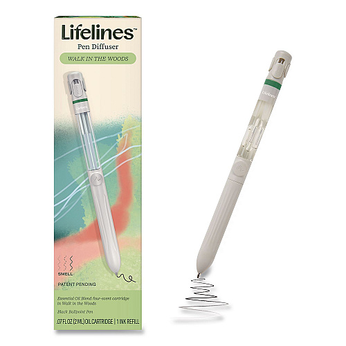 Lifelines Essential Oil Blends Pen Diffuser, Walk in the Woods Scent, White (112503)