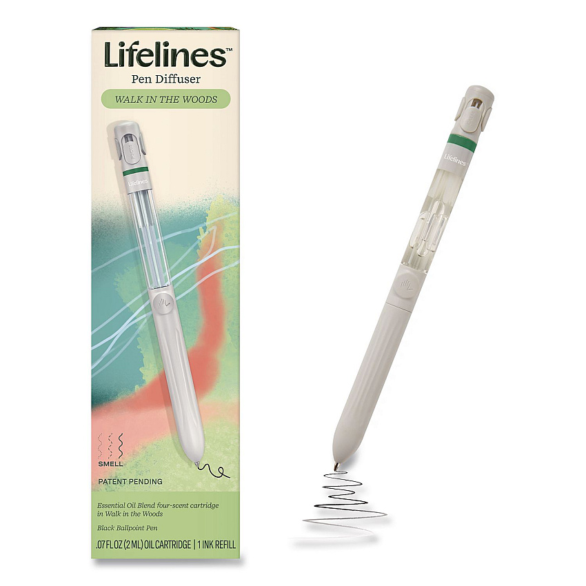 Lifelines Essential Oil Blends Pen Diffuser, Walk in the Woods Scent, White (112503)