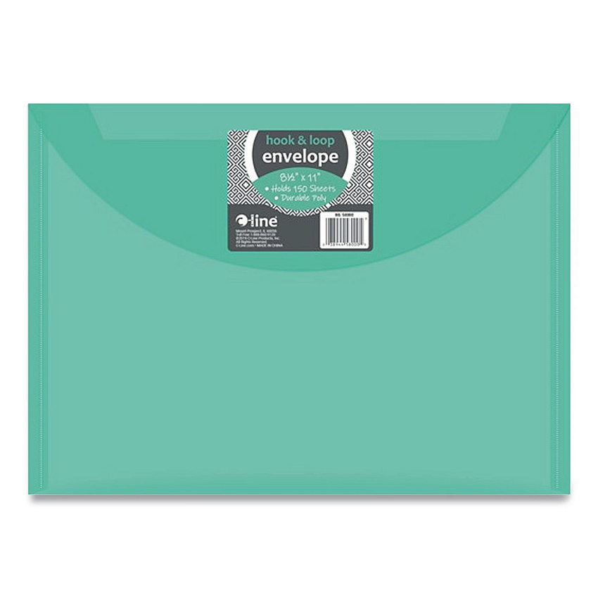 C-Line Reusable Poly Envelope, Hook/Loop Closure, 9.37 x 13, Randomly Assorted Colors (58000)