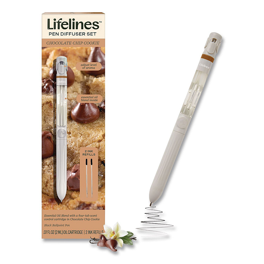 Lifelines Essential Oil Blends Pen Diffuser, Chocolate Chip Cookie Scent, White (LL123126)