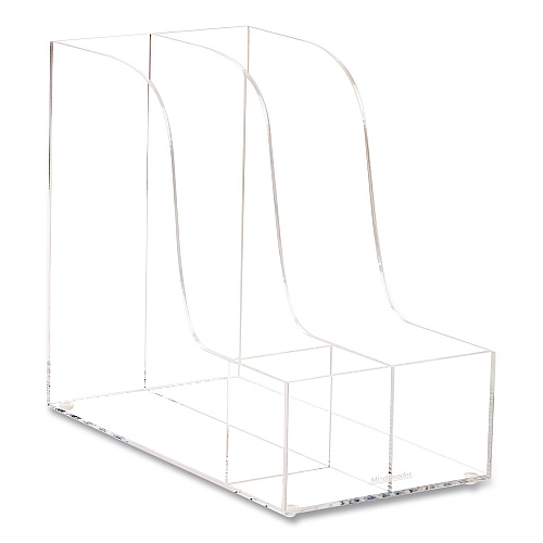 Mind Reader 3-Compartment Desk Organizer, 6 x 11 x 9.75, Clear, Acrylic (AMAGCLR)