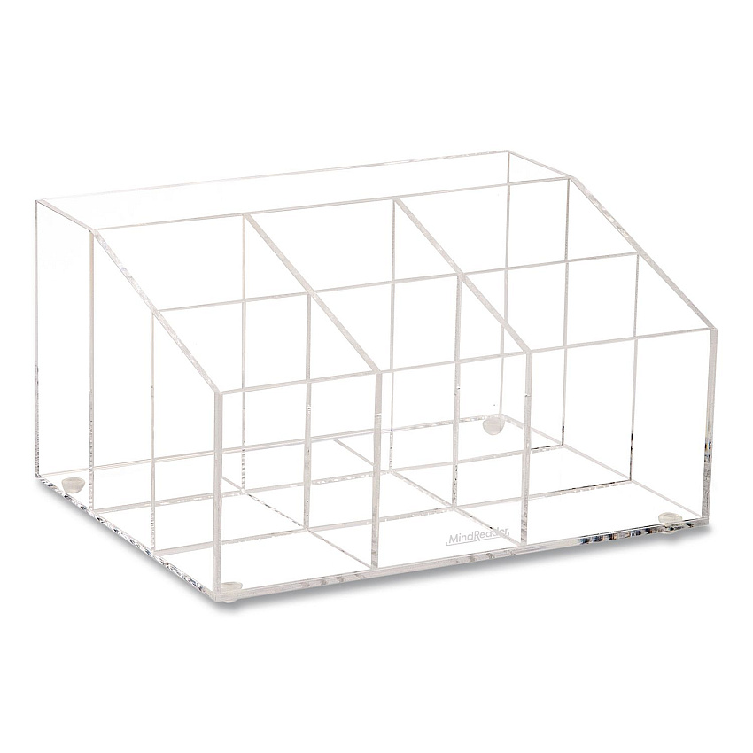 Mind Reader 7-Compartment Desk Tray, 8.5 x 6.5 x 4.75, Clear, Acrylic (AORGCLR)
