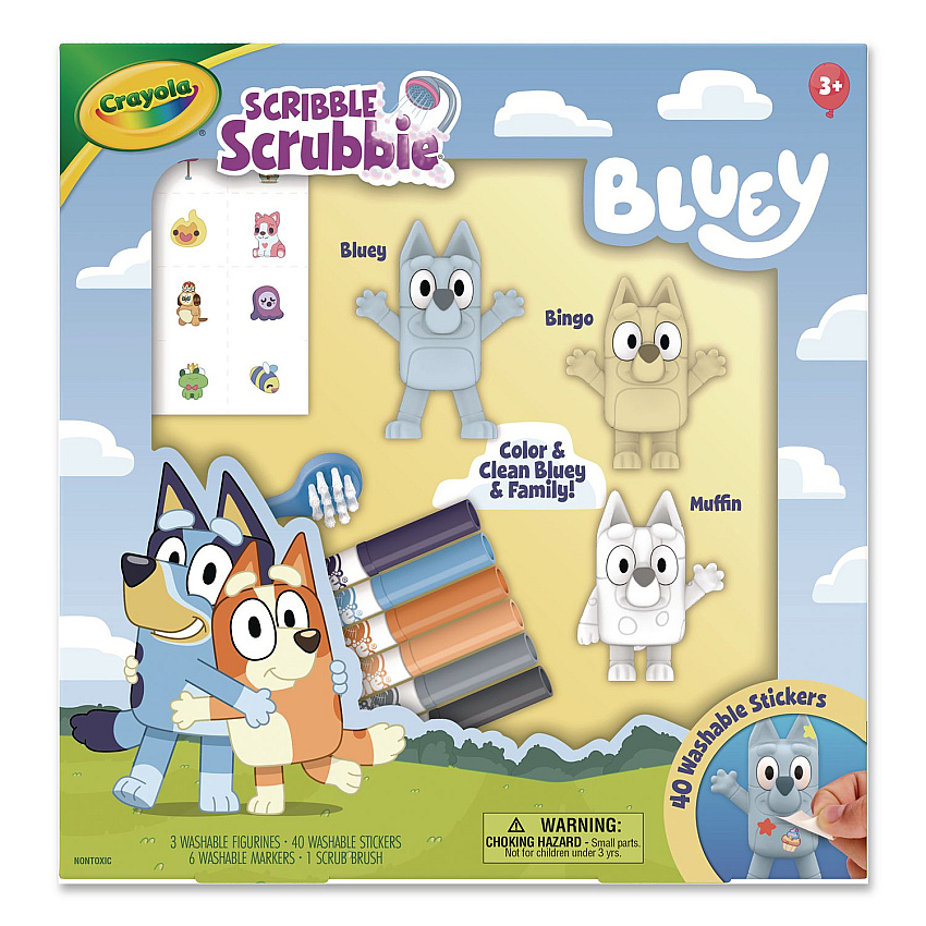 Crayola Scribble Scrubbie Bluey Deluxe Playset, 50 Pieces (740245)
