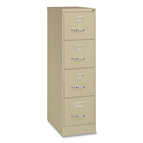 Hirsh Industries Commercial Vertical Letter File Cabinet, 4 Letter-Size File Drawers, 15 x 25 x 52, Putty (14115)
