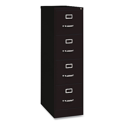 Hirsh Industries Commercial Vertical Letter File Cabinet, 4 Letter-Size File Drawers, 15 x 25 x 52, Black (14116)