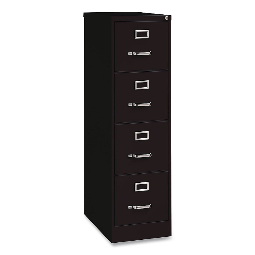 Hirsh Industries Commercial Vertical Letter File Cabinet, 4 Letter-Size File Drawers, 15 x 25 x 52, Black (14116)