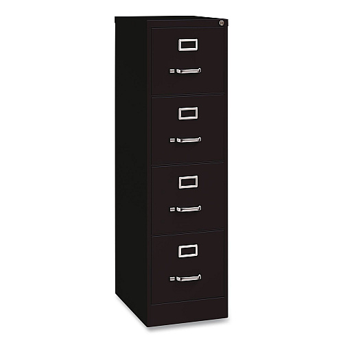 Hirsh Industries Commercial Vertical Letter File Cabinet, 4 Letter-Size File Drawers, 15 x 22 x 52, Black (17787)