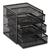 Mind Reader 3-Drawer Desktop Storage Organizer, 6.25 x 6.5 x 6.5, Black, Metal Mesh (MINMESH3BLK)