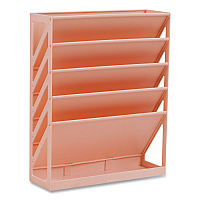 Mind Reader 5-Compartment Plastic Mountable Wall File, 5 Sections, Letter Size, 13 x 4.25 x 16, Pink (WALLANCHPNK)