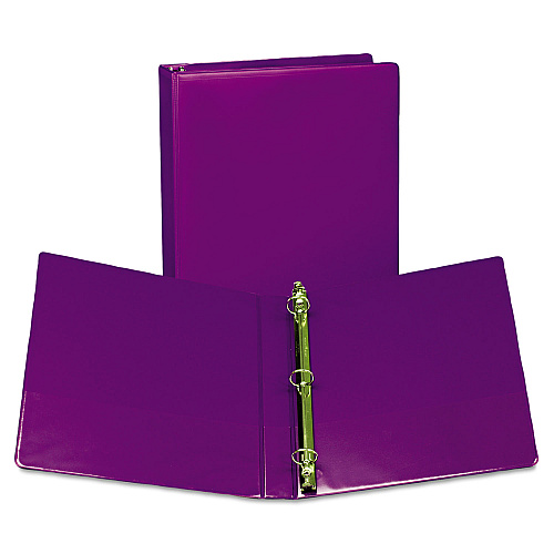 Samsill Earth's Choice Plant-Based Durable Fashion View Binder, 3 Rings, 1" Capacity, 11 x 8.5, Purple, 2/Pack (U86308)