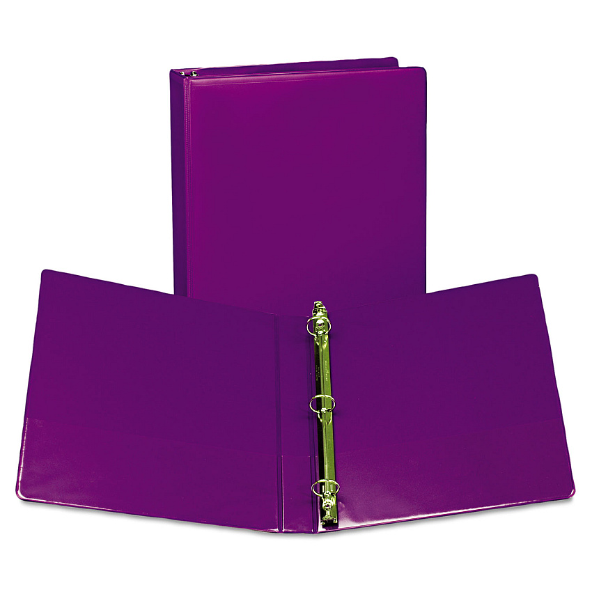 Samsill Earth's Choice Plant-Based Durable Fashion View Binder, 3 Rings, 1" Capacity, 11 x 8.5, Purple, 2/Pack (U86308)