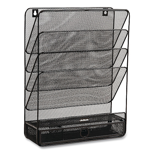 Mind Reader 7-Compartment Metal Desk Shelf, 12.5 x 4 x 16.5, Black (MAGROUNDBLK)
