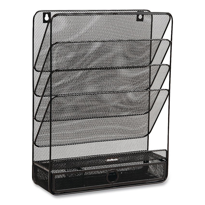 Mind Reader 7-Compartment Metal Desk Shelf, 12.5 x 4 x 16.5, Black (MAGROUNDBLK)