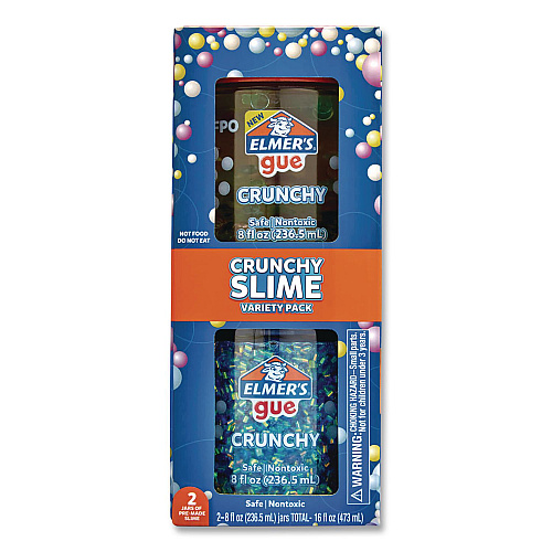 Elmer's Gue Premade Crunchy Slime, Assorted Colors, 2/Pack (2223183)