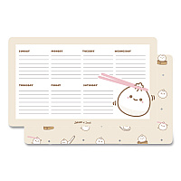 Denik Lil B Dumpling Notepad Calendar, 10 x 6, (52) White Sheets with Dumpling Graphic, Undated (DP1887)