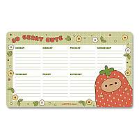 Denik Strawberry Dumpling Notepad Calendar, 10 x 6, (52) White Sheets with Strawberry Dumpling Graphic, Undated (DP1908)