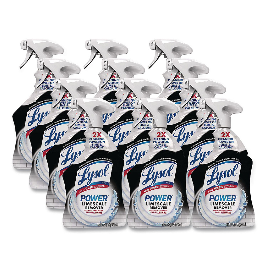 LYSOL Brand Power Limescale Remover, Atlantic Fresh Scent, 32 oz Trigger Spray Bottle, 12/Carton (95816CT)