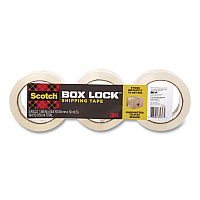 Scotch Box Lock Packaging and Shipping Tape, 3" Core, 1.88" x 38.2 yd, Clear, 3/Pack (3950S3)