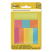 Post-it Combo Pack with Pagemarkers, (1) 3" x 4", (3) 0.88" x 2.87", (5) 0.5" x 1.7", Randomly Assorted Bright Colors, 50 Sheets/Pad (670COMBO)