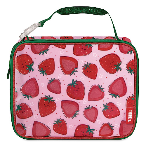 Thermos Kids Strawberry Smiles Insulated Lunch Bag, 9.5 x 3.75 x 7.5, Red Strawberry Print (N225017006ST)