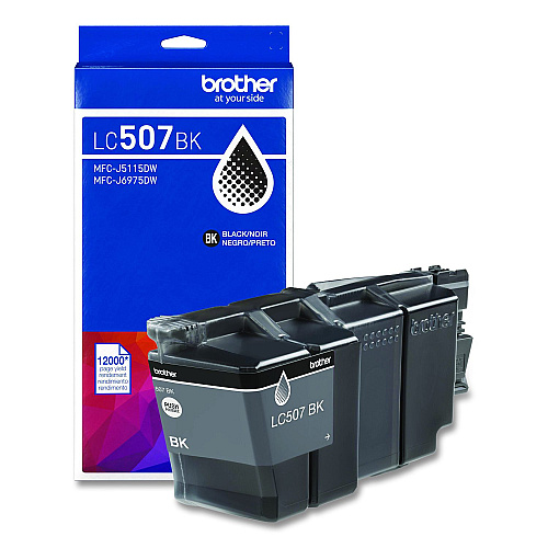 Brother LC507 Ultra High-Yield Ink, 2,500 Page-Yield, Black (LC507BK)
